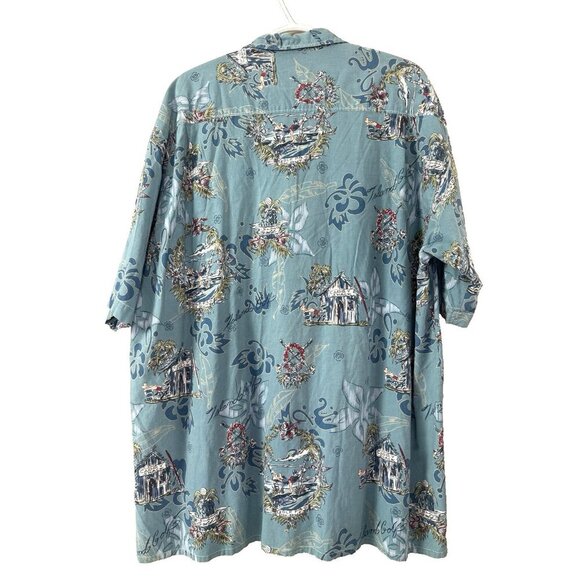 VTG Johnny Cotton Mens L Blue Button Down Shirt Caddy Shack Golf Pro USA Island - Picture 2 of 8